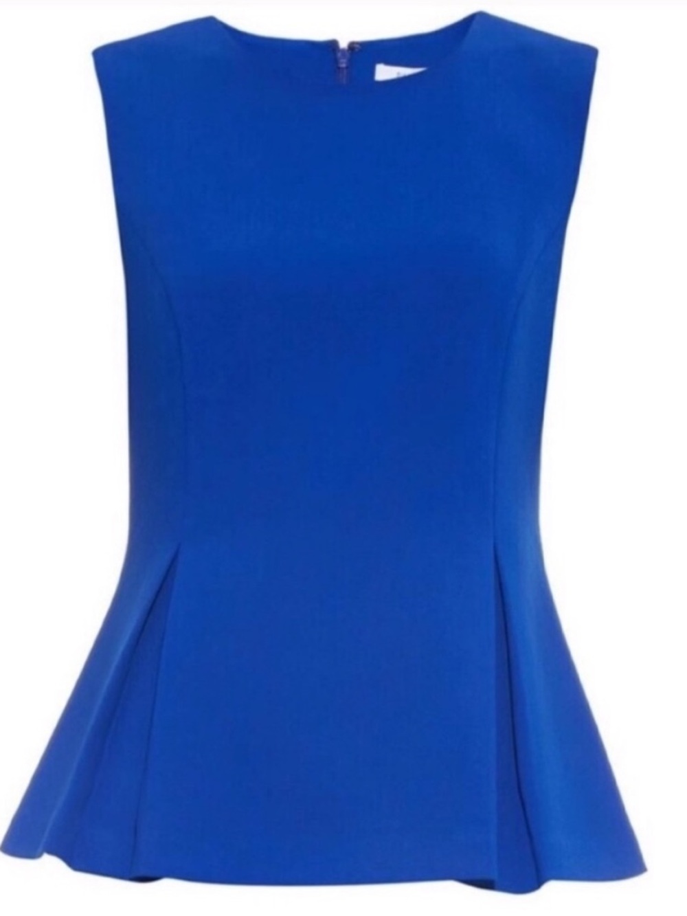 Diane von Furstenberg Mallorie Peplum Top Cornflower Blue Sleeveless Size 4